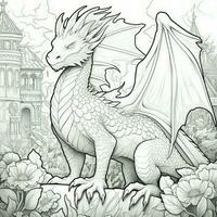 Dragon Coloring Pages For Adults photo