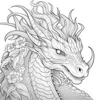 Dragon Coloring Pages For Adults photo