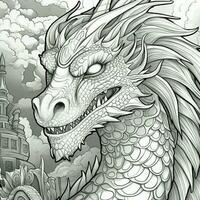 Dragon Coloring Pages For Adults photo