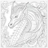 Dragon Coloring Pages For Adults photo