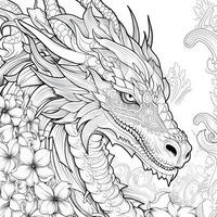 Dragon Coloring Pages For Adults photo