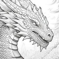 Dragon Coloring Pages For Adults photo