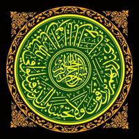 Arabic calligraphy design, From the Koran In the name of Allah, Most Gracious, Most Merciful. for banner backdrop design etc vector