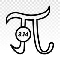 Pi 3,14 matemáticas matemático constante firmar o símbolo plano icono para aplicaciones y sitios web vector