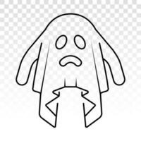 Sad ghost or phantom apparition - line art vector icon for apps and websites