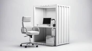 Mobile office buildings or container site office for construction site. Shipping container. Portable house and office cabins, illustration photo