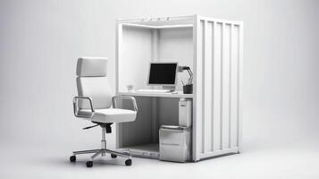 Mobile office buildings or container site office for construction site. Shipping container. Portable house and office cabins,Generative AI illustration photo