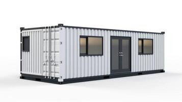 Mobile office buildings or container site office for construction site. Shipping container. Portable house and office cabins, illustration photo