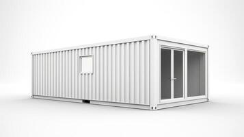 Mobile office buildings or container site office for construction site. Shipping container. Portable house and office cabins, illustration photo