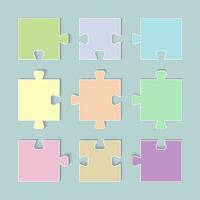 puzzle pieces icon with paper cut style for Business concepts, templates, layout, infographics. vector