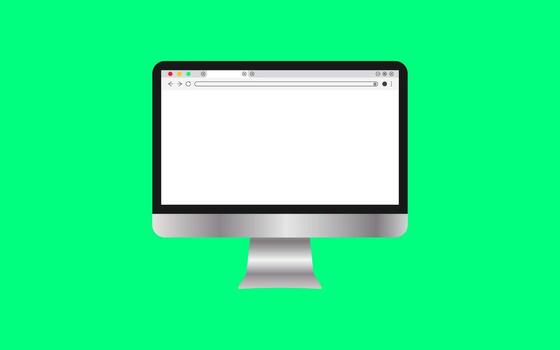 sencillo blanco web navegador ventana con un verde antecedentes. vector