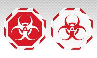 Biohazard or biological hazard warning sign or symbol flat vector icon for apps and websites