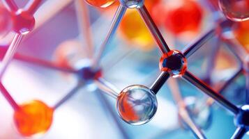Medical studies of molecular structures. Science in the service of human. Technologies of the future in our life. molecule of medicine model, illustration photo