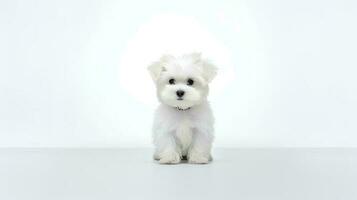 Photo of a maltese on white background