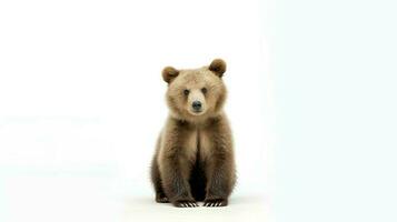 Photo of a american bear on white background. Generative AI