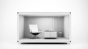 Mobile office buildings or container site office for construction site. Shipping container. Portable house and office cabins, illustration photo