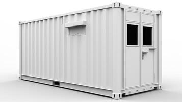 Mobile office buildings or container site office for construction site. Shipping container. Portable house and office cabins, illustration photo