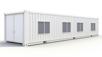 Mobile office buildings or container site office for construction site. Shipping container. Portable house and office cabins, illustration photo