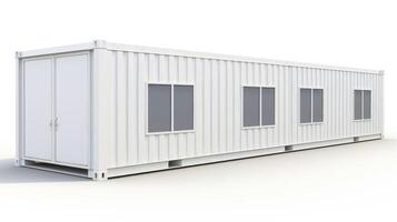 Mobile office buildings or container site office for construction site. Shipping container. Portable house and office cabins,Generative AI illustration photo