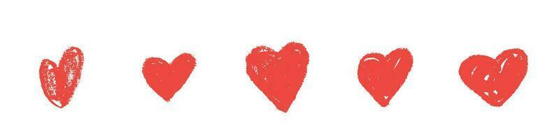 amor corazón vector icono con grunge cepillo pintar. resumen bosquejo forma para San Valentín día diseño. aislado rojo corazón en blanco antecedentes.
