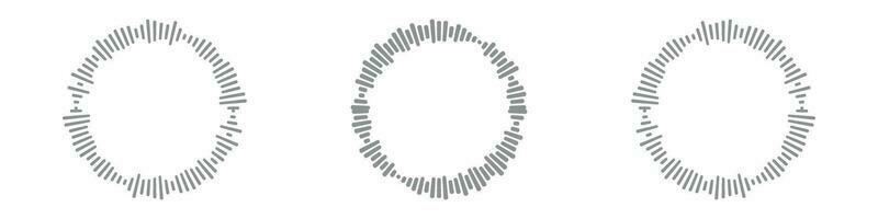 Sound Wave Collection. Play rhythm with audio bars, voice messages, and radio icons. A symphony of music in vector form. Flat illustrations isolated on white background.