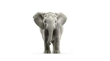 Photo of a elephant on white background. Generative AI