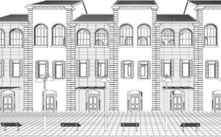 3D illustration of building project vector