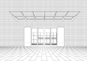 3D illustration of building project vector
