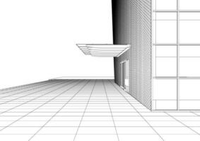 3D illustration of building project vector