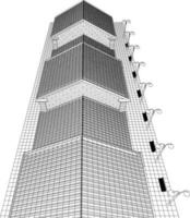 3D illustration of building project vector