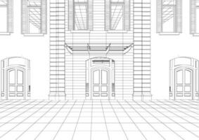 3D illustration of building project vector