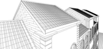 3D illustration of building project vector