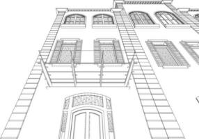 3D illustration of building project vector