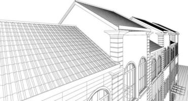 3D illustration of building project vector