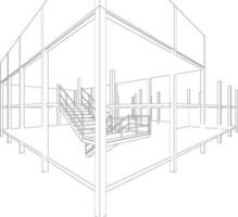 3D illustration of building project vector