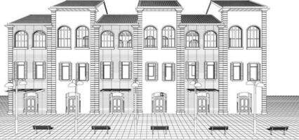 3D illustration of building project vector