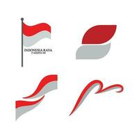 Indonesia bandera independencia vector