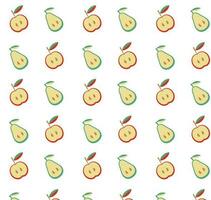 Vector background in scandinavian style geometric patterns yellow red apples and pears on a white background Vector EPS10