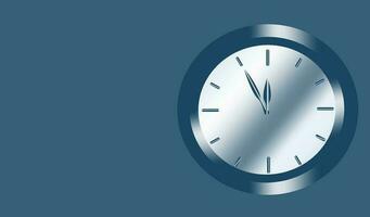 Vector business background template banner blue clock on a blue background. Happy time. EPS10