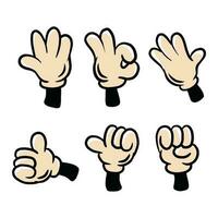 Cartoon hand vector set