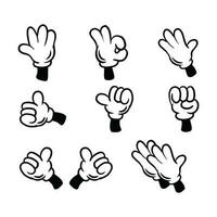 Cartoon hand vector set