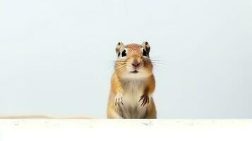 Photo of a Gerbil on white background. Generative AI