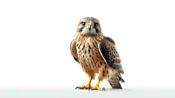 Photo of a Bird of prey on white background. Generative AI