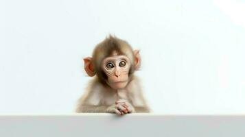 Photo of a monkey on white background
