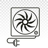 Box fan or  desk fan with power plugs vector