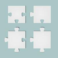 puzzle pieces icon with paper cut style for Business concepts, templates, layout, infographics. vector