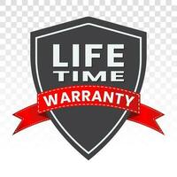 Limited lifetime warranty seal or stamp - flat icon for apps or website vector