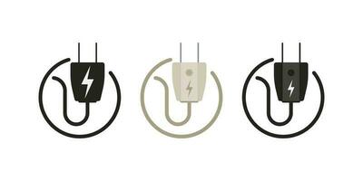 Electric plug icon in vector shape on a white background