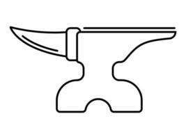 Blacksmith anvil icon with line art for apps or website vector