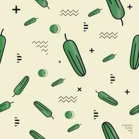 flat vector cucumber seamless pattern